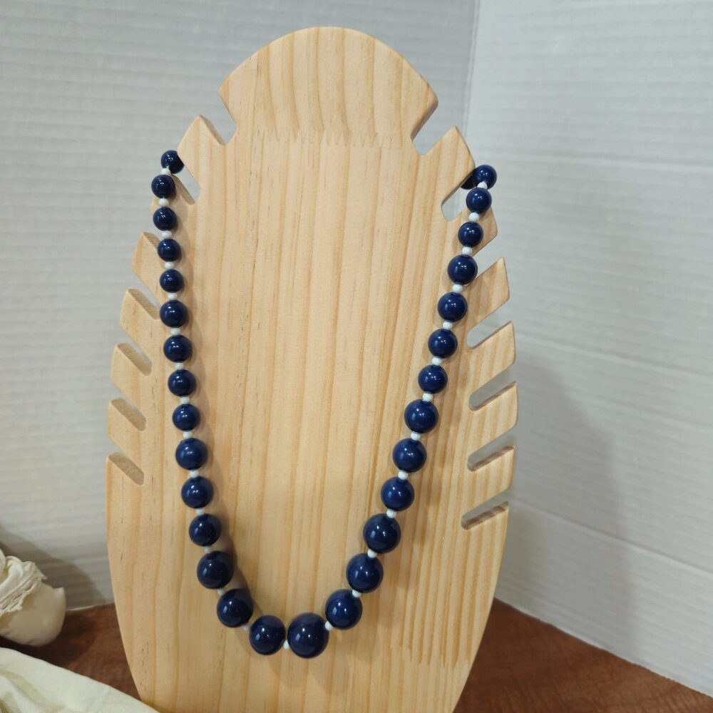 Navy Necklace & Earring Set #19